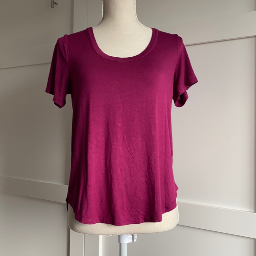Chaser - Foxy CrissCross Back Merlot Colour T-shirt